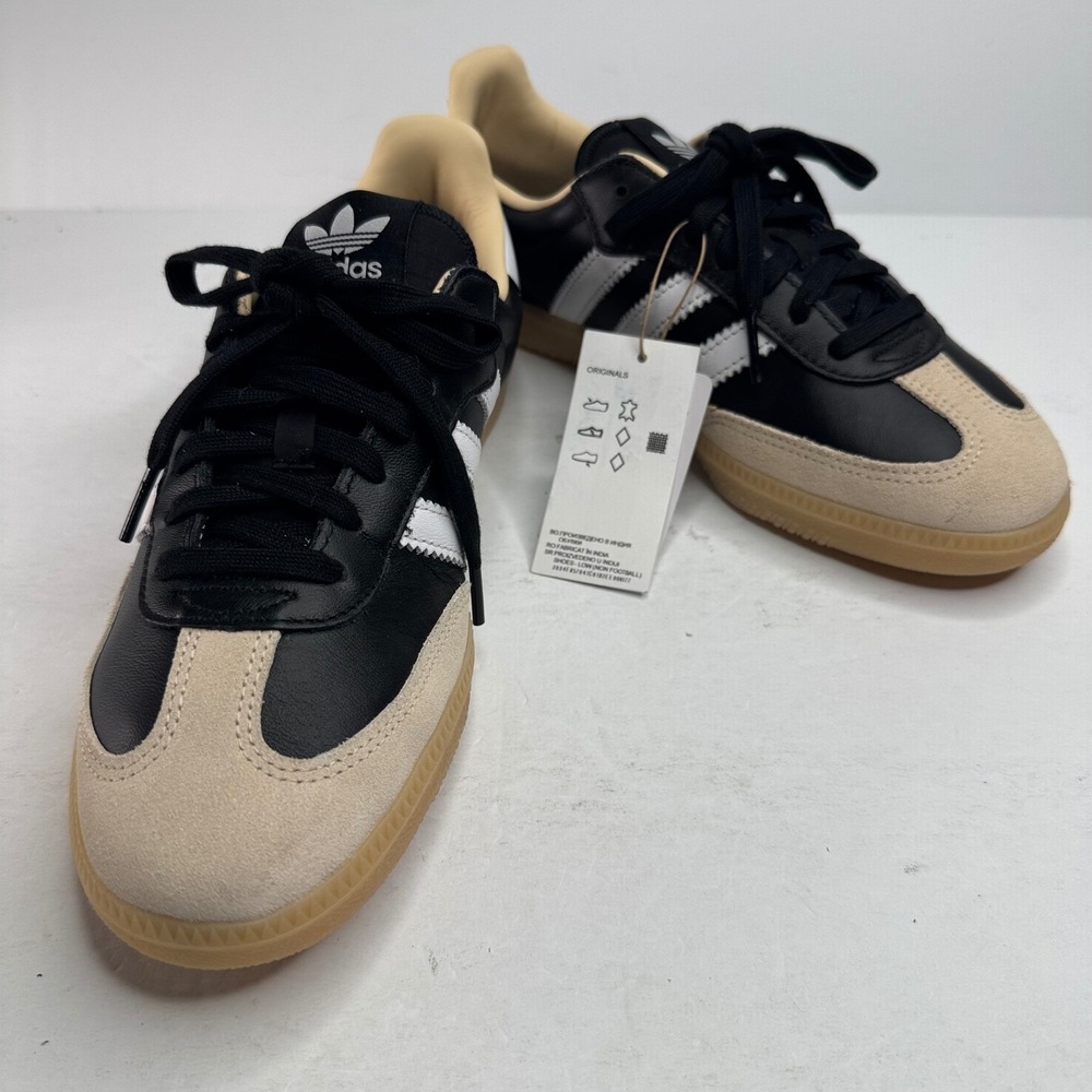 Adidas Samba OG Black White Gum Leather Suede Sneakers JS3832 Womens 8 NEW - Picture 6 of 8